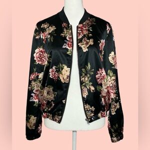 Forever 21 Floral Zip-Up Jacket